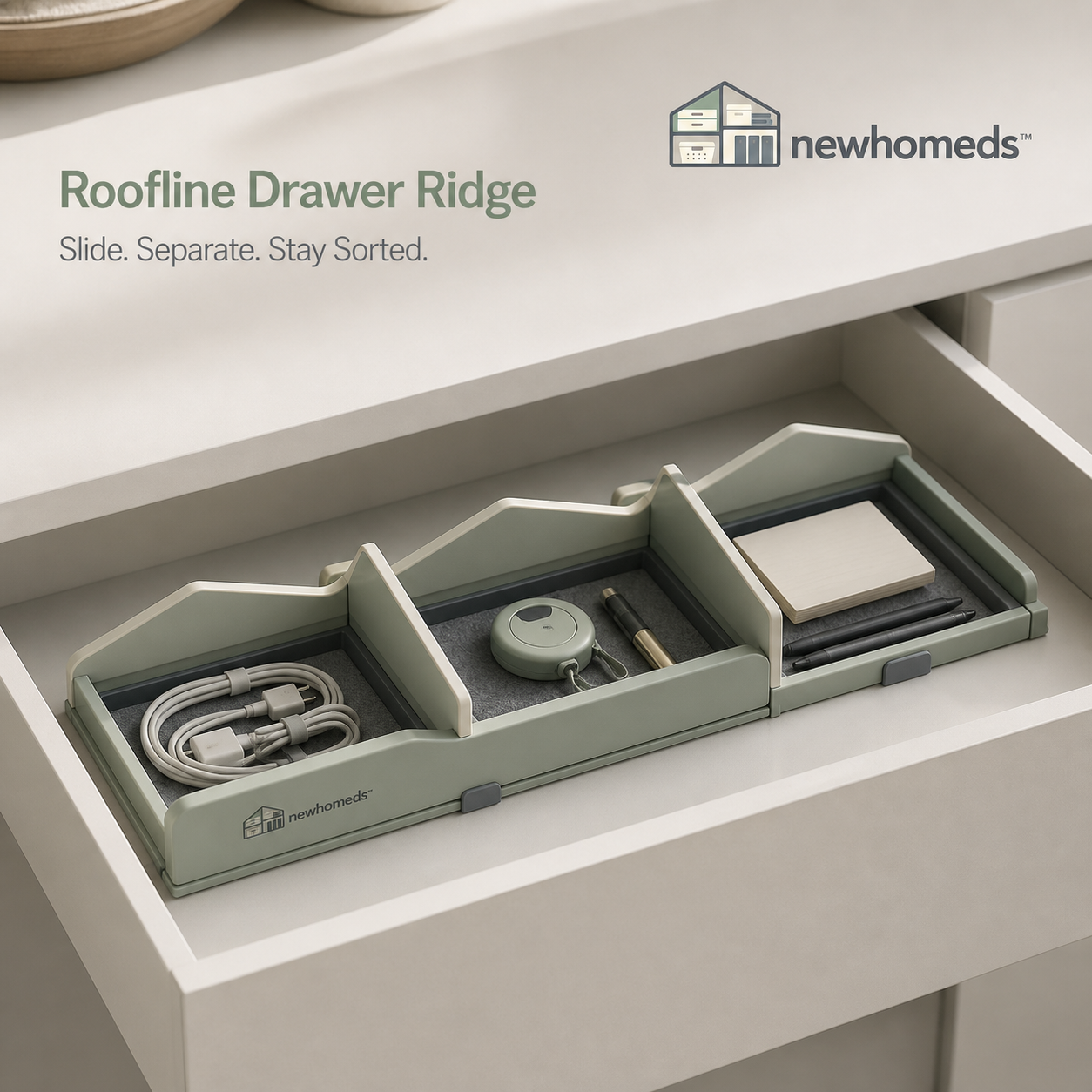 Newhomeds™ RidgeNest Modular Drawer Organizer
