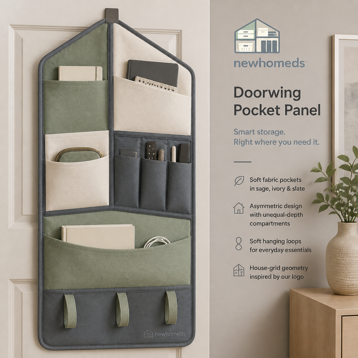 Newhomeds™ DoorWing Hanging Pocket Panel
